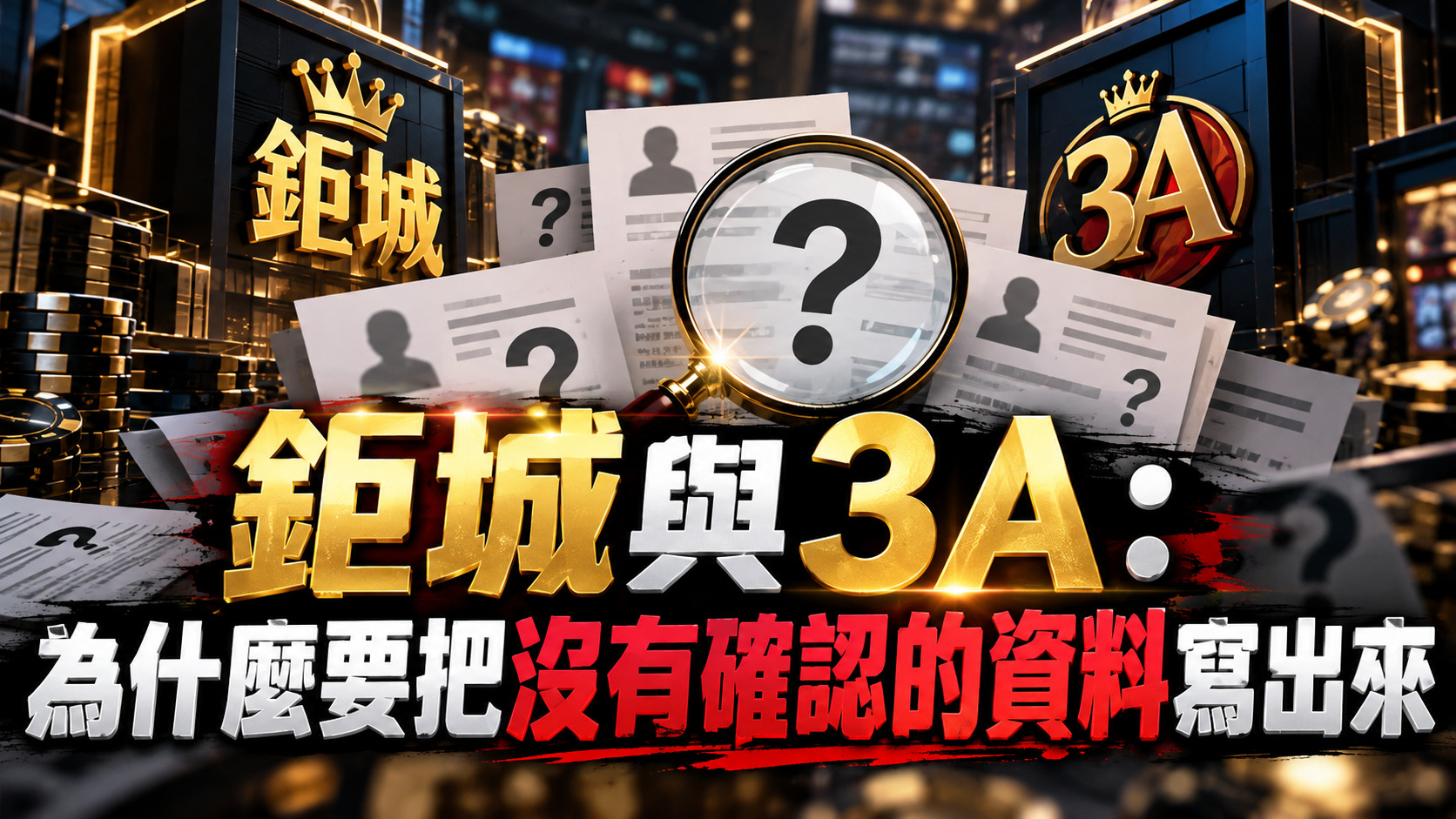 鉅城與3A:為什麼要把沒有確認的資料寫出來